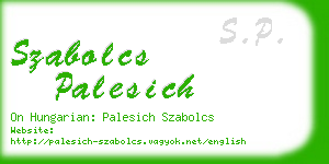 szabolcs palesich business card